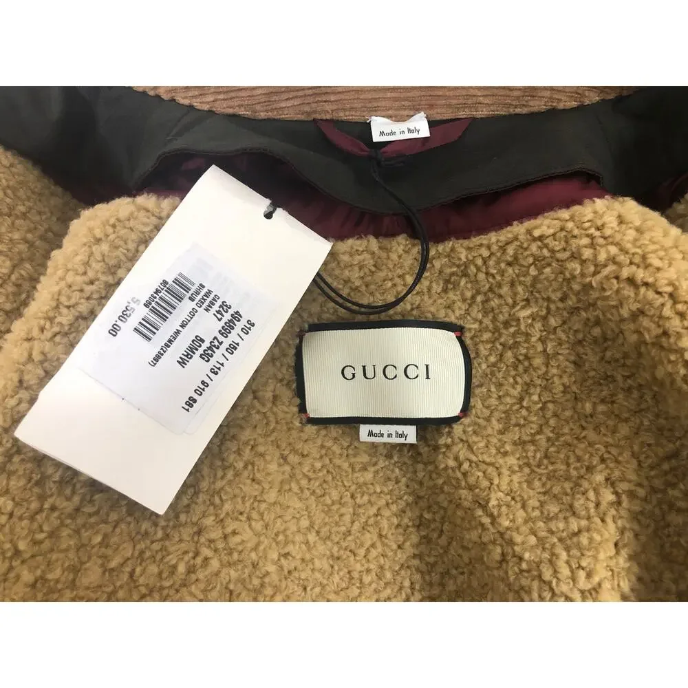 New With Tags Gucci Tiger Embroidered Shearling Field Jacket 50EU/M-L $4650.00